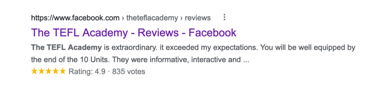 TTA The TEFL Academy fake reviews on Facebook Meta
